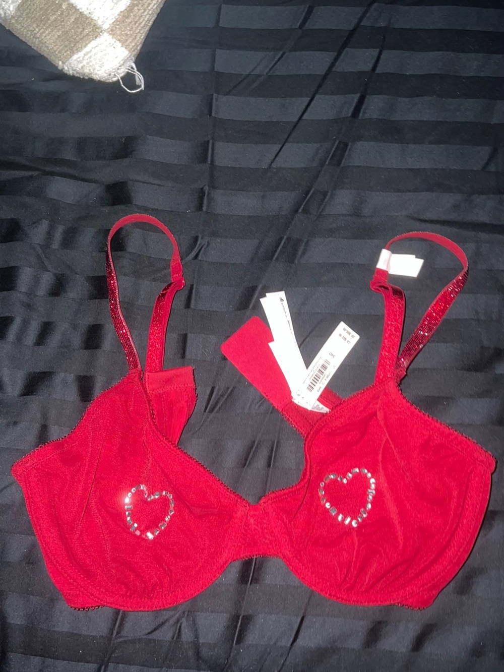 Red Heart Embellished Underwire Bra - Women Intimates